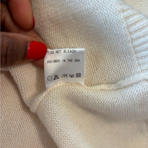 Parke Cashmere and Wool Polo Sweater In Cream Size L/XL - Picture 7 of 14